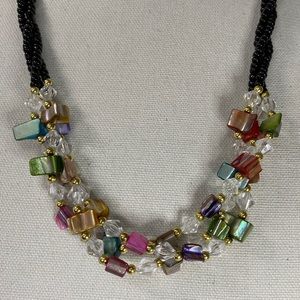 Lovely multi bead dyed shell style necklace